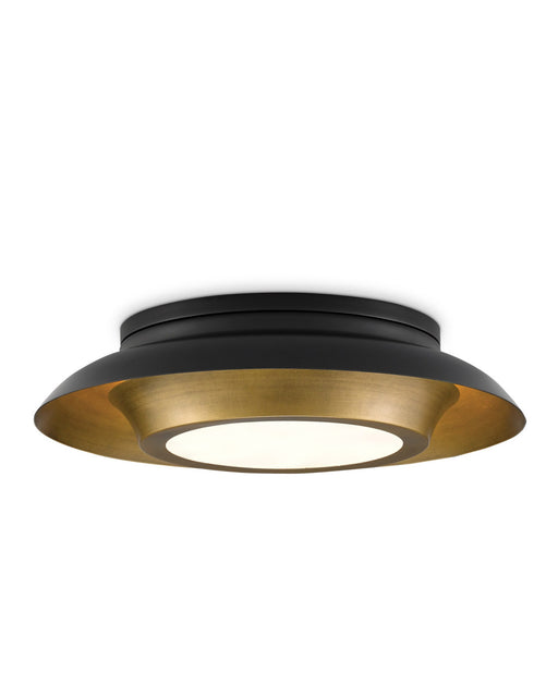 Metaphor Flush Mount in Antique Brass / Black / White