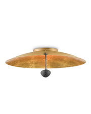 Pinders 2-Light Semi-Flush Mount in Contemporary Gold Leaf / French Black