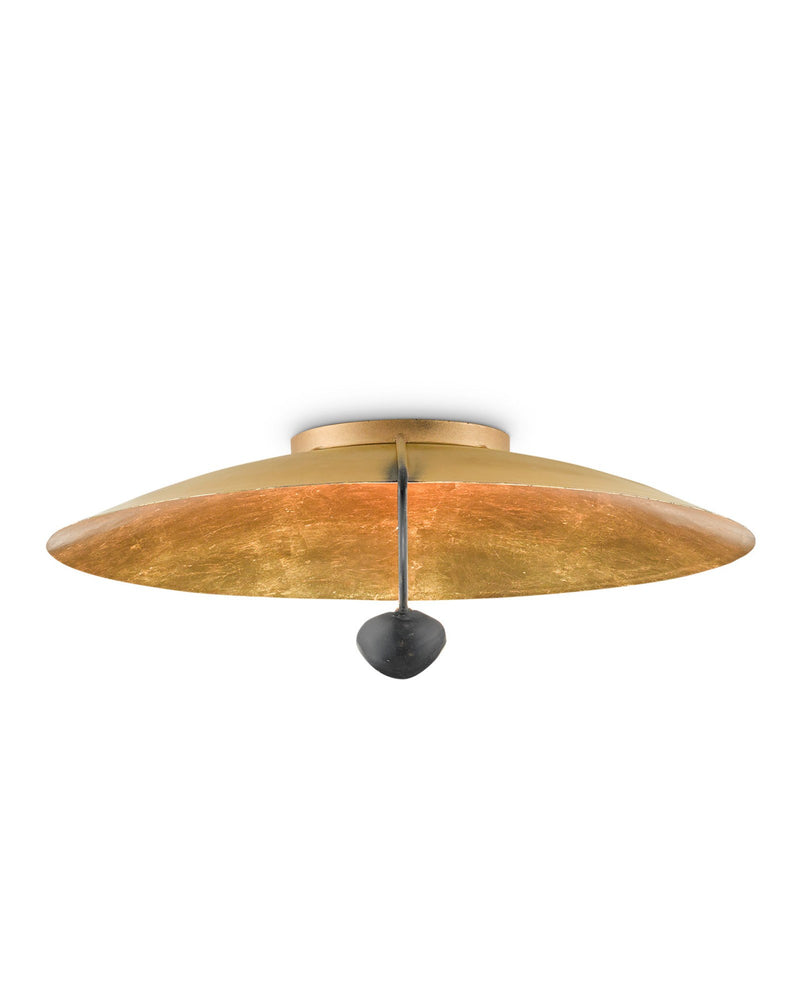 Pinders 2-Light Semi-Flush Mount in Contemporary Gold Leaf / French Black
