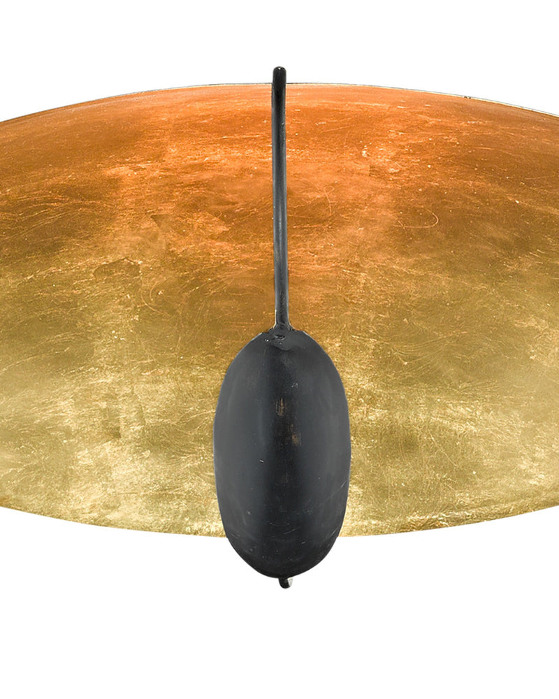 Pinders 2-Light Semi-Flush Mount in Contemporary Gold Leaf / French Black
