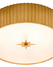 Caravel Flush Mount in Gold Leaf / White