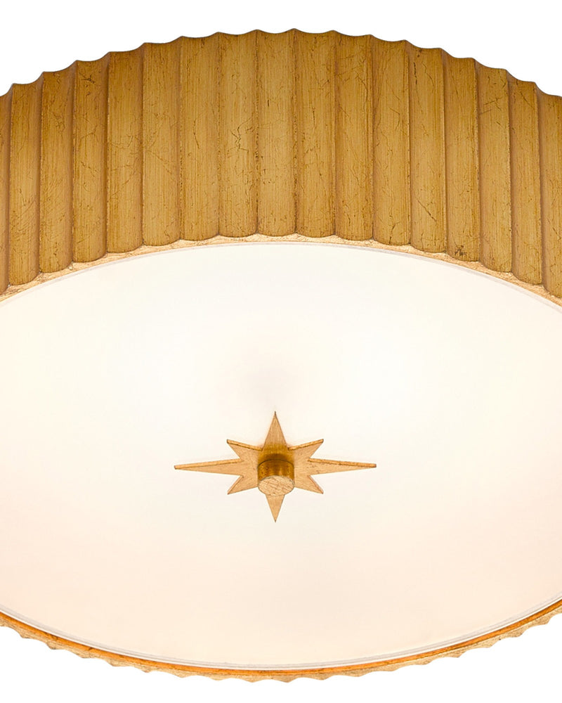Caravel Flush Mount in Gold Leaf / White