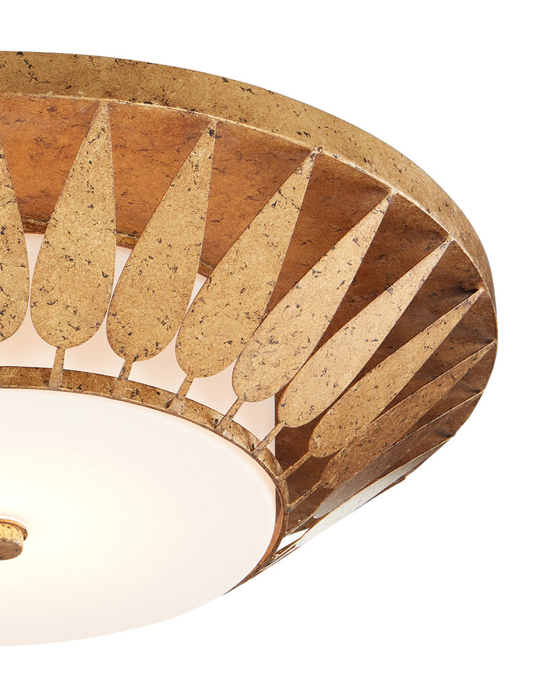 Floris Flush Mount in Autumn Gold / White