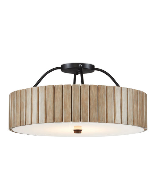 Tetterby Semi-Flush Mount in Taupe / Black / White