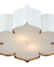 Grand Lotus Flush Mount in Sugar White / Contemporary Gold / Faux Alabaster