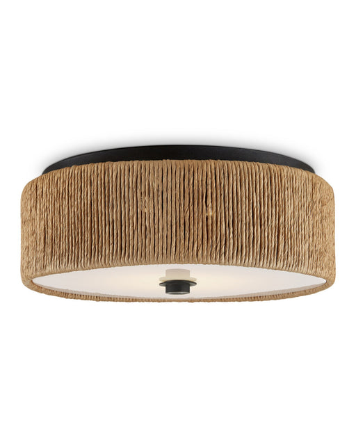 Brownell Flush Mount in Natural / Blacksmith / White