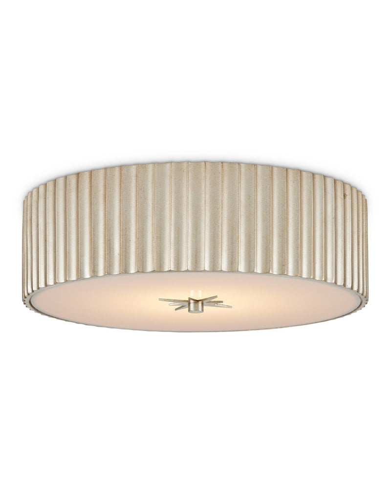 Caravel Flush Mount in Silver Leaf / White