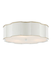 Wexford Flush Mount in Snow White / Gold / White