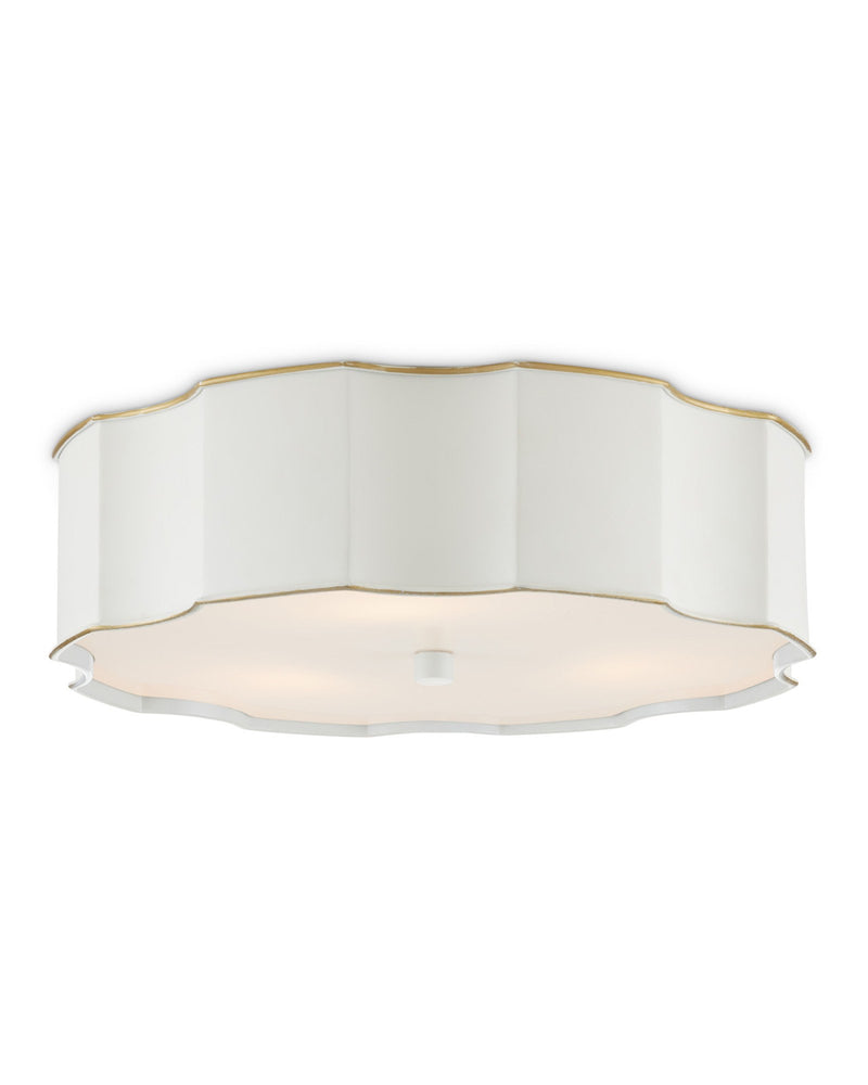 Wexford Flush Mount in Snow White / Gold / White