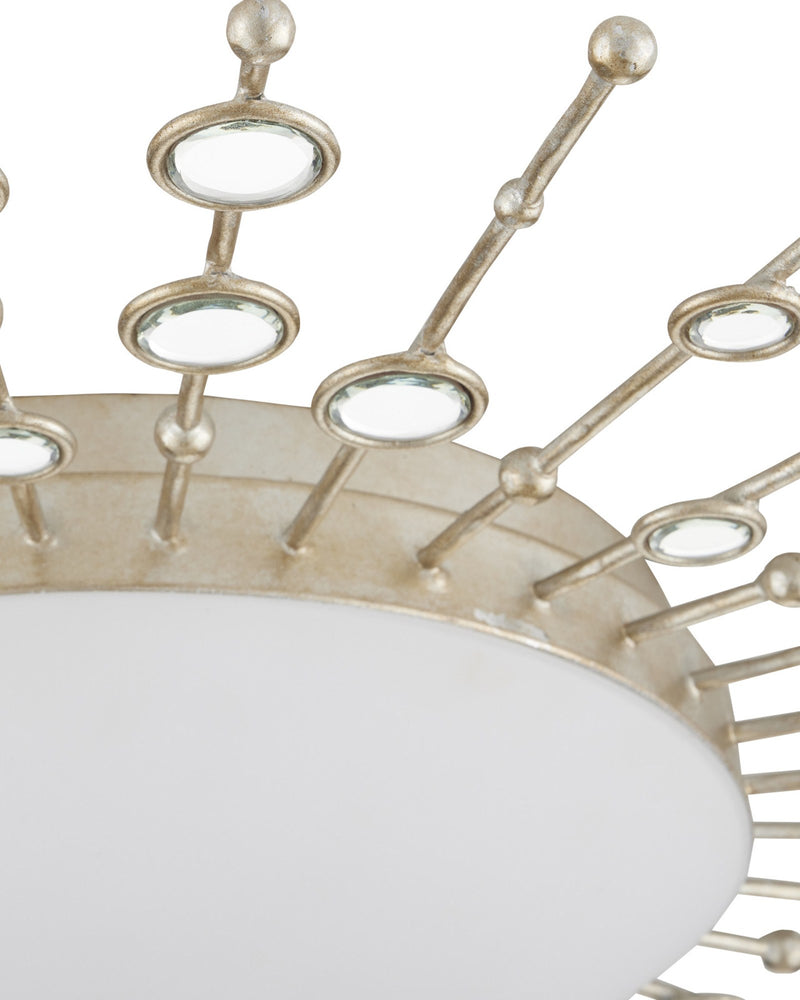 Planisphere Flush Mount in Silver Leaf / White / Mirror