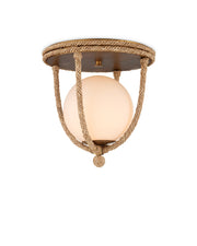 Passageway Semi-Flush Mount in Natural / Dorado Gold / Frosted White