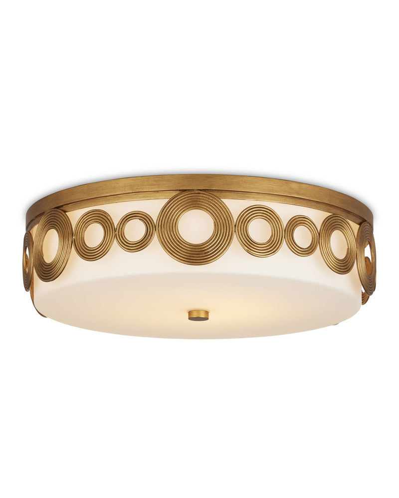 Gyges Flush Mount in Brass / White