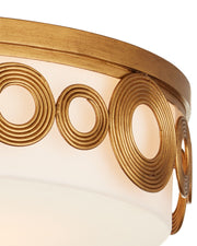 Gyges Flush Mount in Brass / White