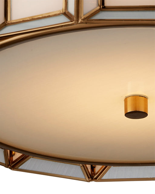 Daze Flush Mount in White / Antique Brass