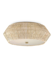 Antibes Flush Mount in Bleached Natural / Snow White / White