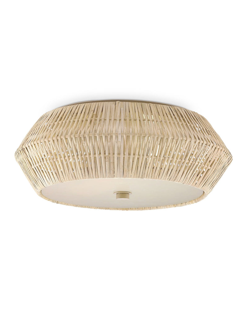 Antibes Flush Mount in Bleached Natural / Snow White / White