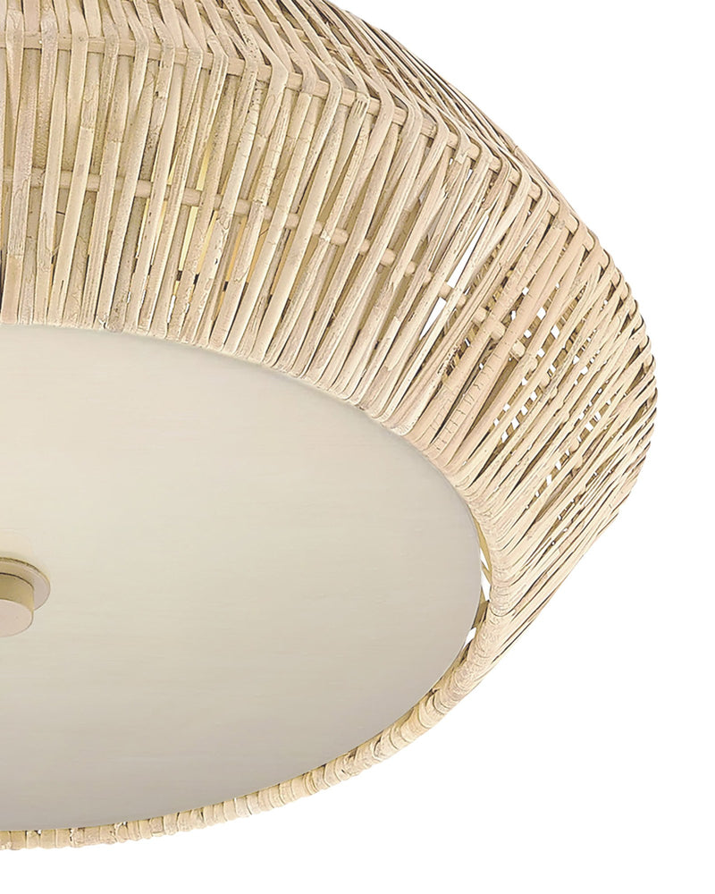 Antibes Flush Mount in Bleached Natural / Snow White / White