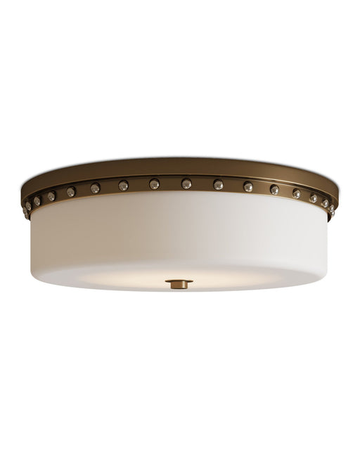 Barnabe LED Flush Mount in White / Antique Brass / Polished Nickel