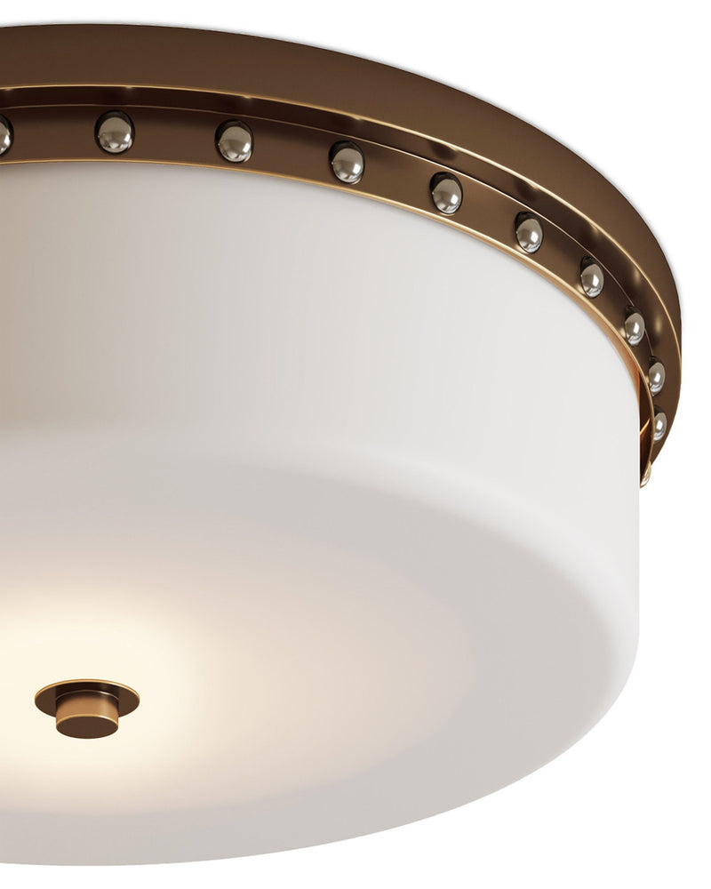 Barnabe LED Flush Mount in White / Antique Brass / Polished Nickel