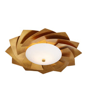Asterisk LED Flush Mount in Contemporary Gold Leaf / Contemporary Gold / Opaque White