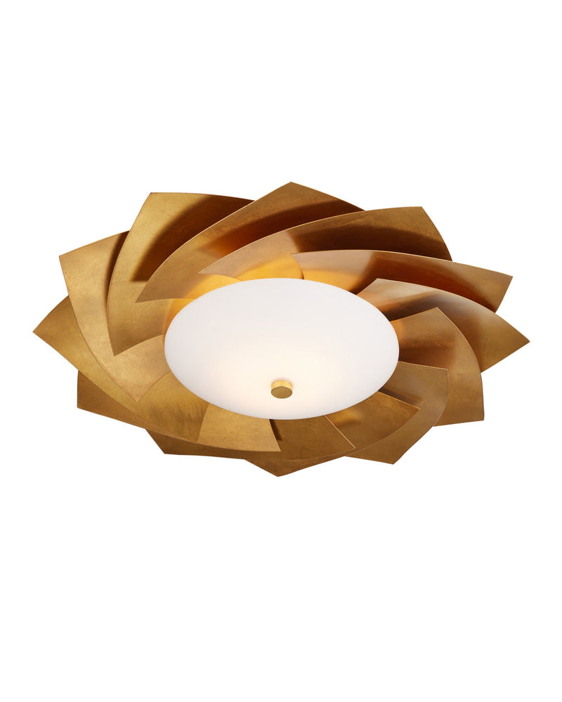 Asterisk LED Flush Mount in Contemporary Gold Leaf / Contemporary Gold / Opaque White