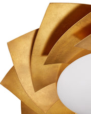 Asterisk LED Flush Mount in Contemporary Gold Leaf / Contemporary Gold / Opaque White