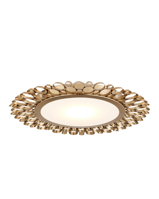 Antares LED Flush Mount in Antique Brass / White