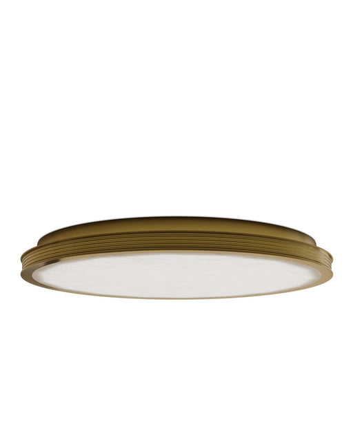 Aydan Large Alabaster Flush Mount in Natural / Polished Antique Brass