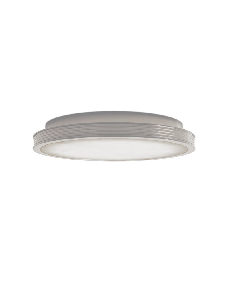 Aydan Small Alabaster Flush Mount in Natural / Antique Nickel