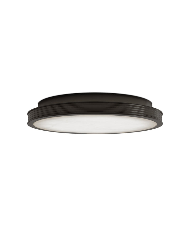 Aydan Small Alabaster Flush Mount in Natural / Oil Rubbed Bronze