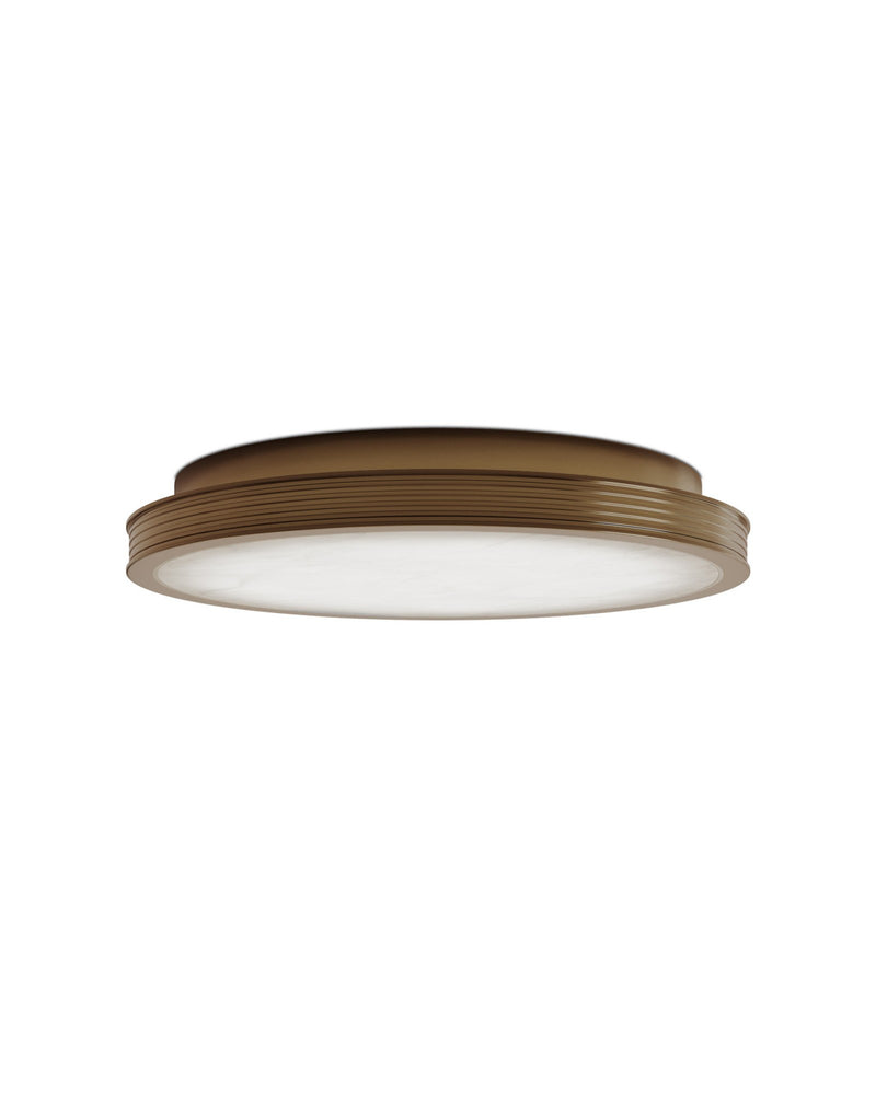 Aydan Small Alabaster Flush Mount in Natural / Brushed Brass