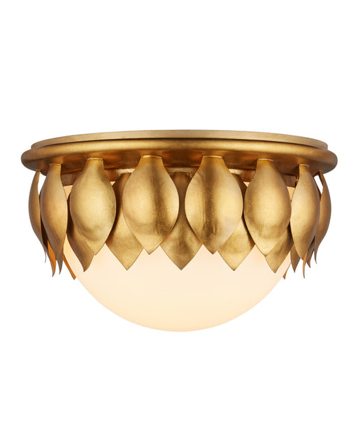Paestum Flush Mount in Antique Gold Leaf / Antique Gold / Sugar White