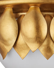 Paestum Flush Mount in Antique Gold Leaf / Antique Gold / Sugar White