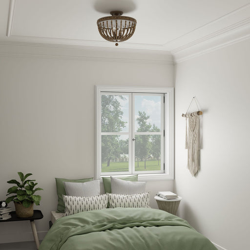 Handley 3-Light Semi-Flush Mount in Tobacco