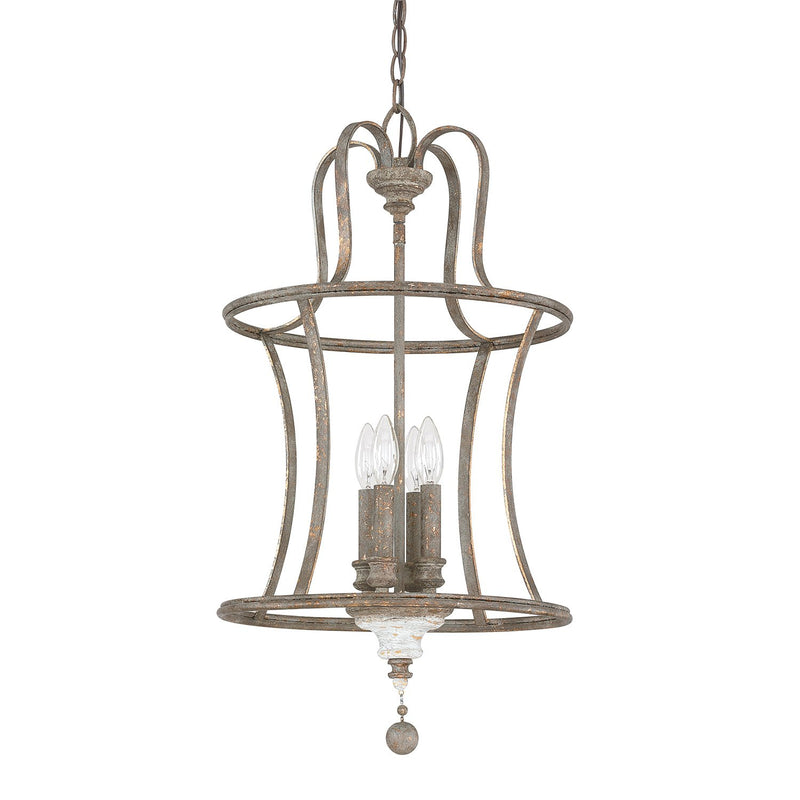 Zoe 4-Light Lantern Pendant in French Antique