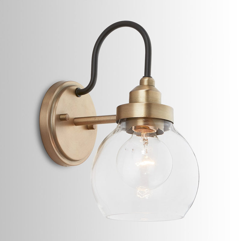 Daphne Wall Sconce in Aged Brass and Black