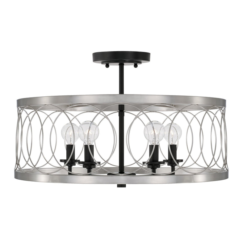 Madeline 4-Light Semi-Flush Mount in Black Tie