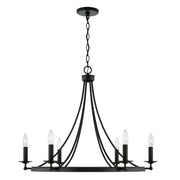 Tempe 6-Light Chandelier in Black Iron