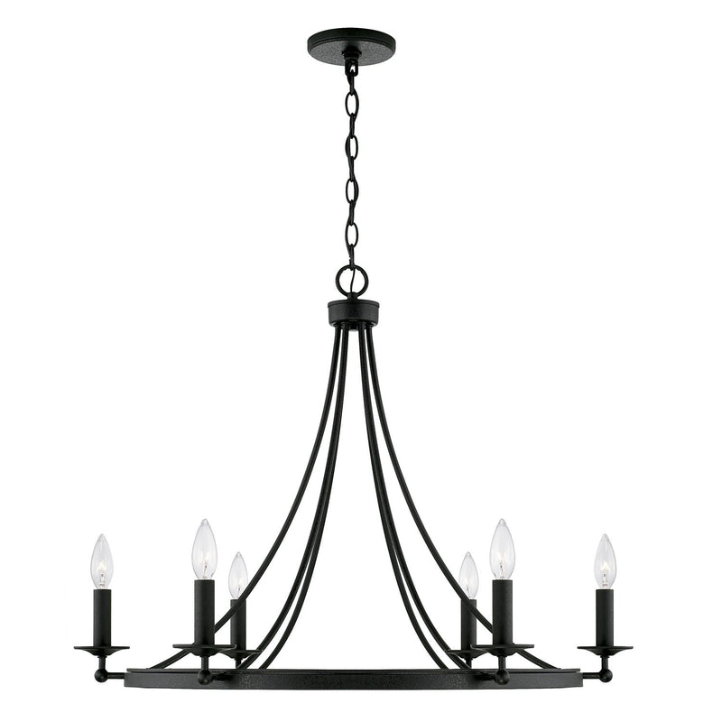 Tempe 6-Light Chandelier in Black Iron