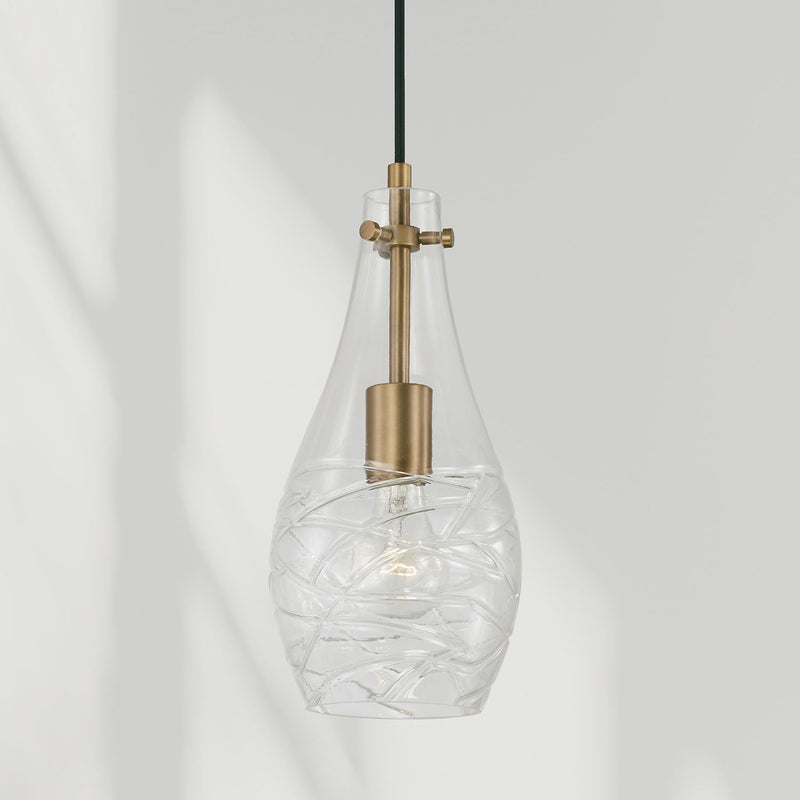 Kier Mini Pendant in Aged Brass