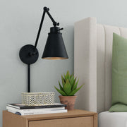 Shay Swing Arm Wall Lamp in Matte Black