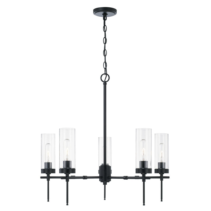 Riley 5-Light Chandelier in Matte Black