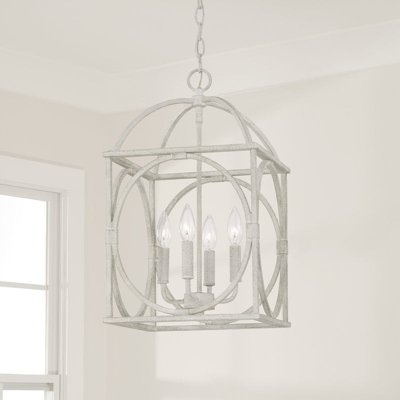 Brea 4-Light Lantern Pendant in Sand Dollar