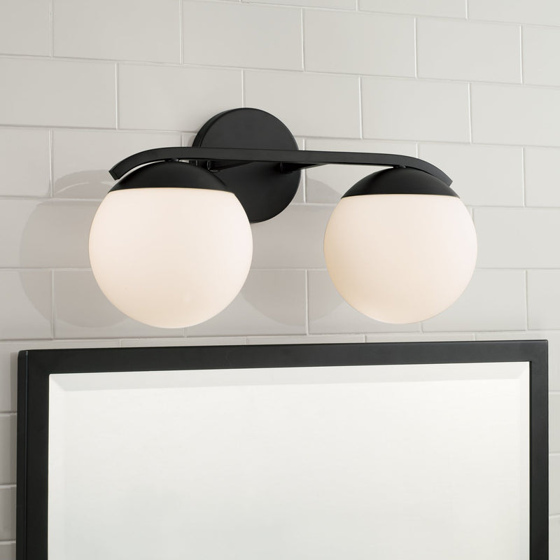 Oliver 2-Light Bath Vanity Light in Matte Black