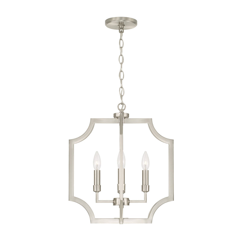 Courtney 4-Light Lantern Pendant in Brushed Nickel