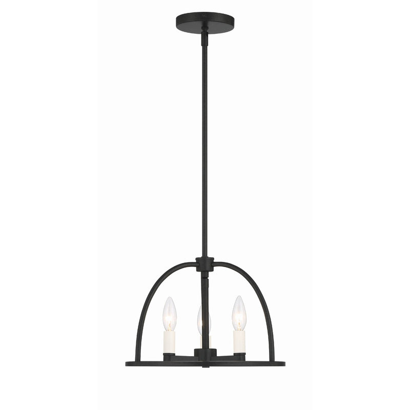 Abbott 3 Light 13.75" Chandelier in Black