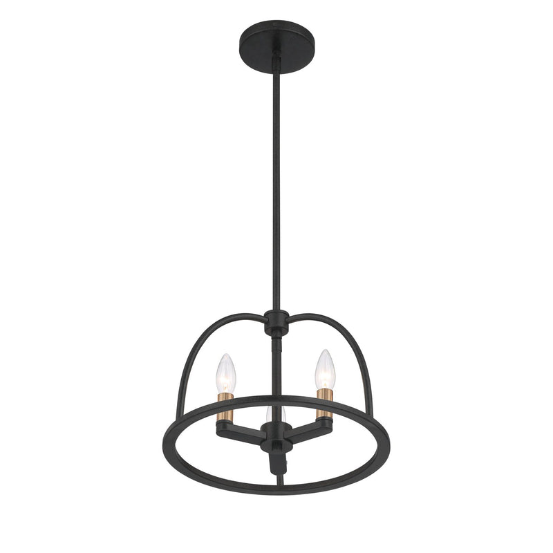 Abbott 3 Light 13.75" Chandelier in Black