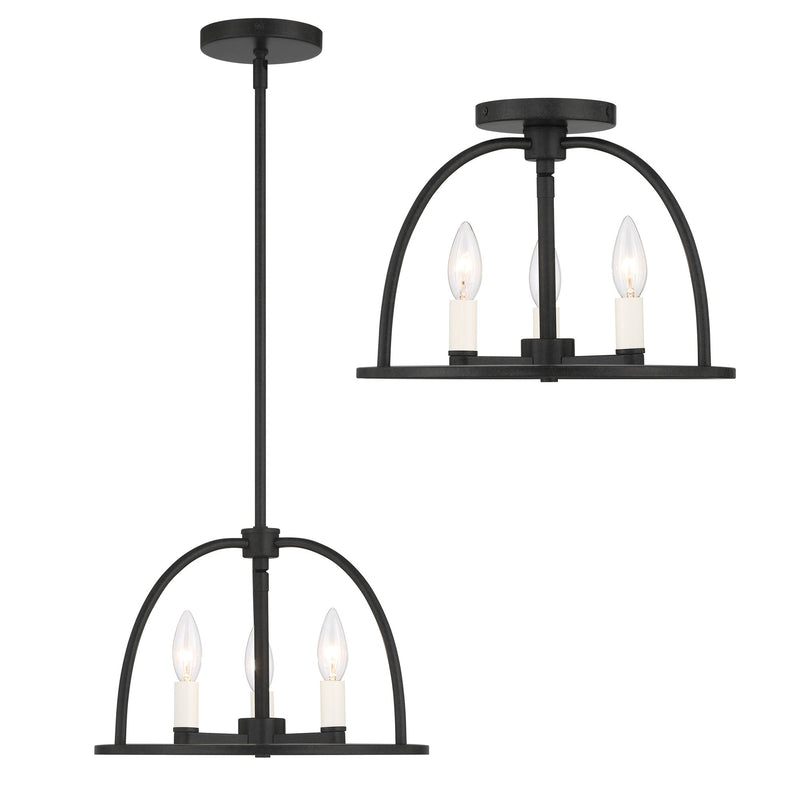 Abbott 3 Light 13.75" Chandelier in Black