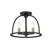 Abbott 3 Light 13.75" Semi Flush Mount in Black