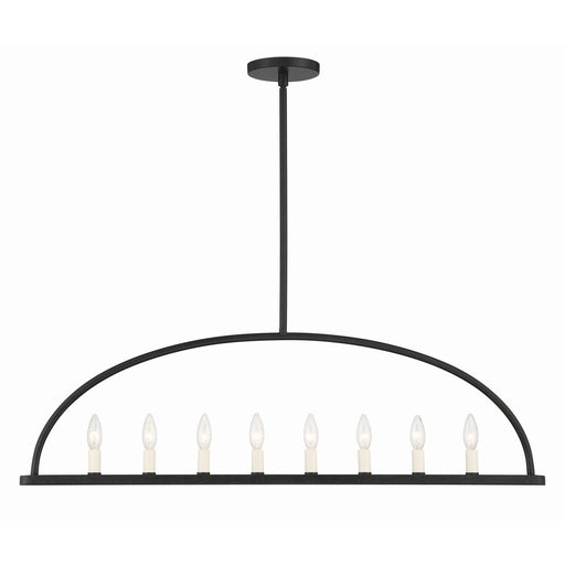 Abbott 8 Light 42" Linear Chandelier in Black